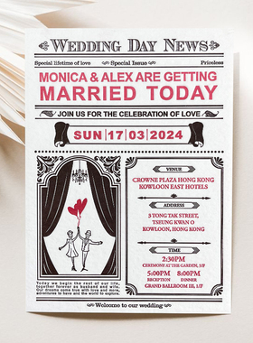 开幕式婚礼请柬港版中英文结婚邀请函Welcome to our wedding喜帖