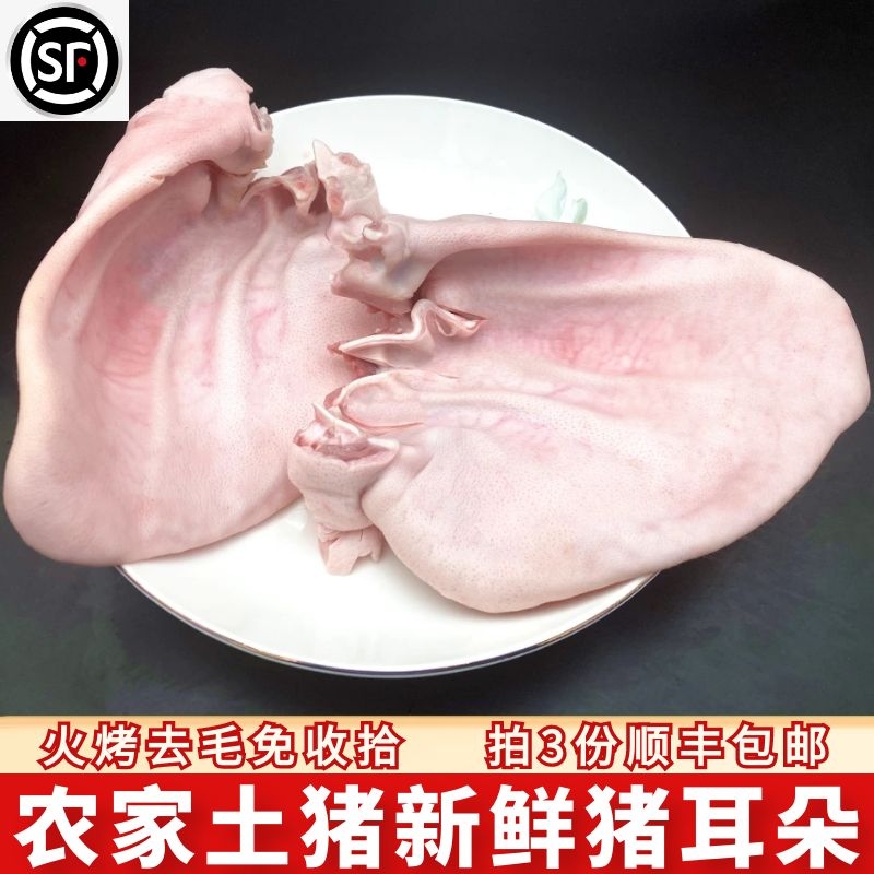 新鲜500g农家免土猪肉包邮猪耳朵