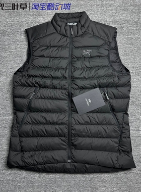 Arcteryx始祖鸟Cerium vest 850蓬男黑色保暖立领白鹅绒排骨马甲