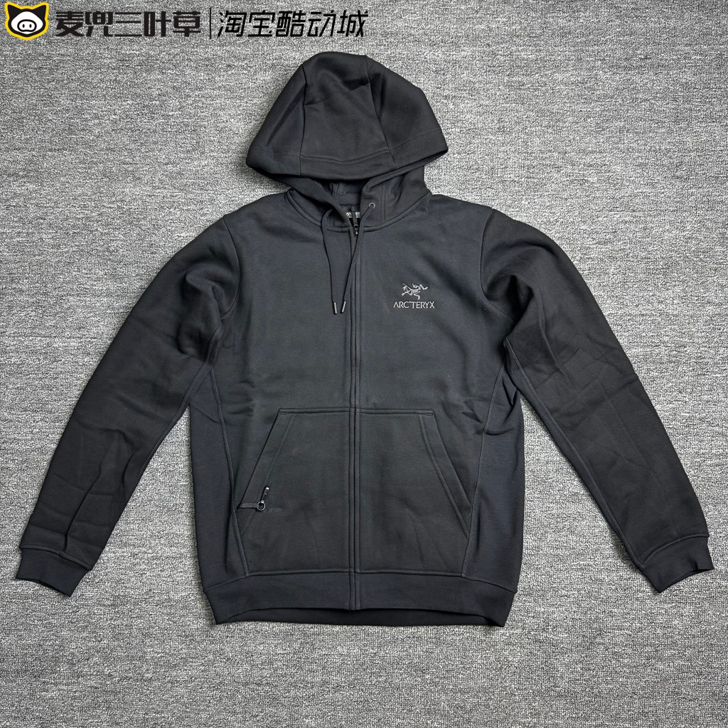 Arcteryx始祖鸟 Emblem系列 徽刺绣标连帽修身厚款长袖卫衣 男款