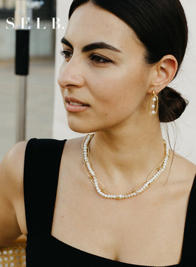 GISEL B 黄铜镀24k金+珍珠 Collier Josy Torsade项链