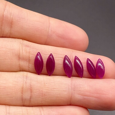 上新一手天然无烧鸽血红宝石马眼形镶嵌蛋面耳饰手链5*10mm正品质