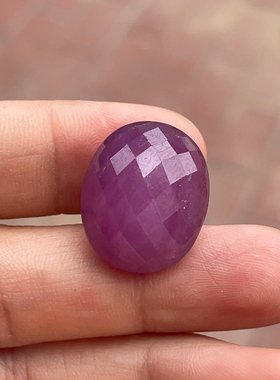天然刻面红宝石鸽子蛋吊坠紫红色紫气东来爆款款火彩闪耀晶体干净