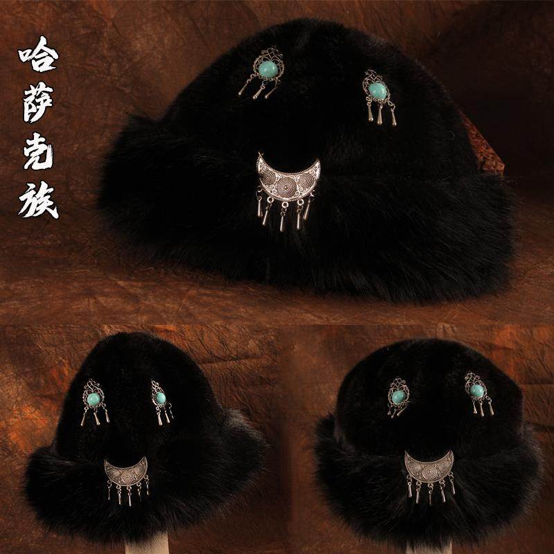 哈萨克渔夫帽女哈萨克族冬季