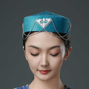 新款新疆哈萨克族纯手工制作帽子舞蹈演出服饰配件时尚花帽公主帽