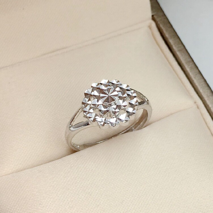 铂金车花活圈戒指pt950仿钻戒指白金时尚戒指婚戒女戒