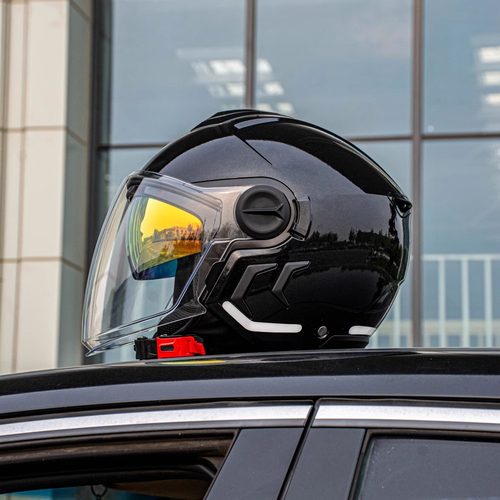 GSB头盔男摩托车四分之三头盔男复古双镜片4分之3半盔四季通用290