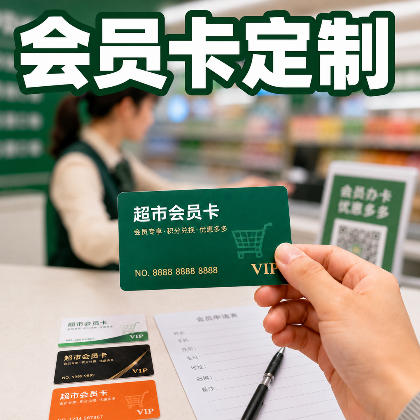 PVC会员卡定制超市储值卡积分卡VIP等级卡优惠兑换卡管理卡片制作