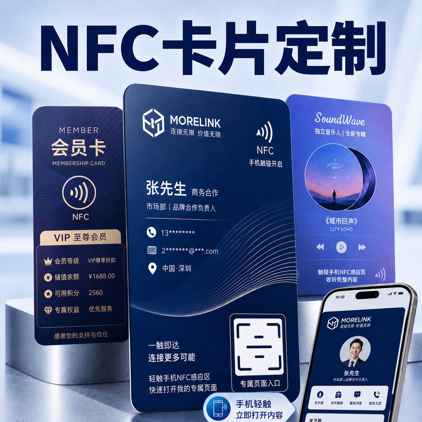 NFC卡片定制pvc卡智能会员卡制作图片