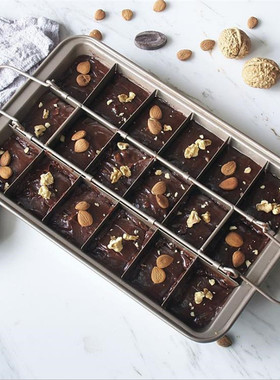 布朗尼模具美式Brownie2件套18格不粘长方形吐司面包帕尼尼模具