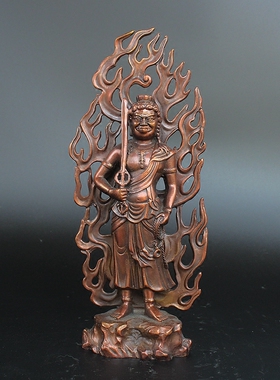 黄铜不动明王属鸡守护神装饰品