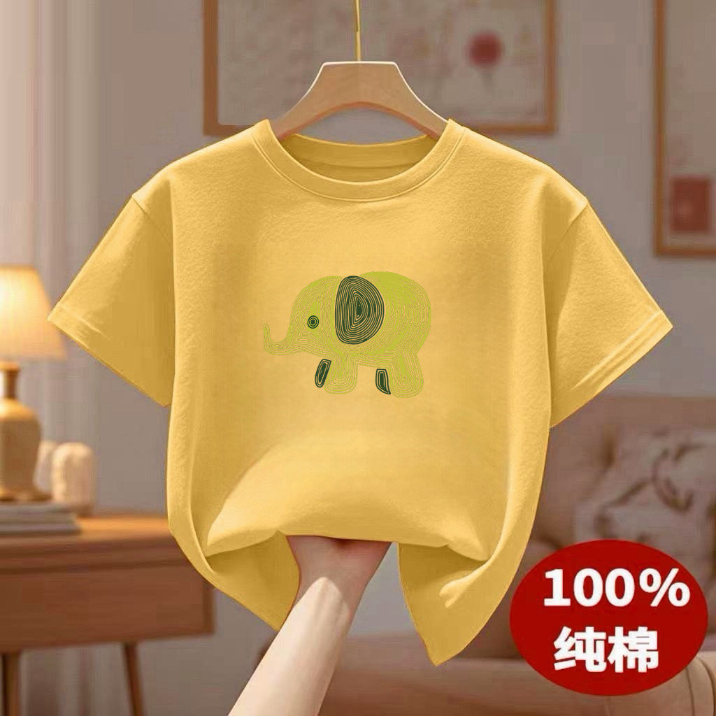 儿童t恤短袖2026新款洋气白色女童纯棉中大童装半袖上衣男童夏装T