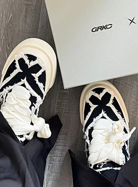VEEMES X GRKC联名款毛边小碎花经典款帆布鞋夏季男女休闲板鞋