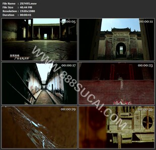 广东省惠州市客家围楼古建筑民房民居祠堂香炉高清实拍视频素材