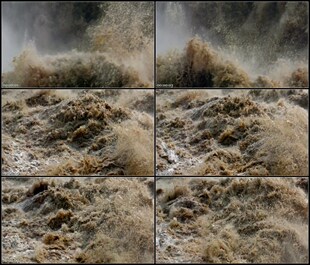 洪水水灾浑浊水患水浪滔天高清实拍视频素材