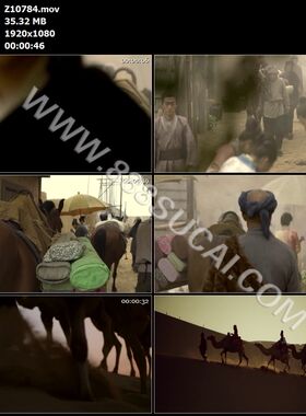 茶马古道西域丝绸之路马匹丝绸集市骆驼商队沙漠高清实拍视频素材
