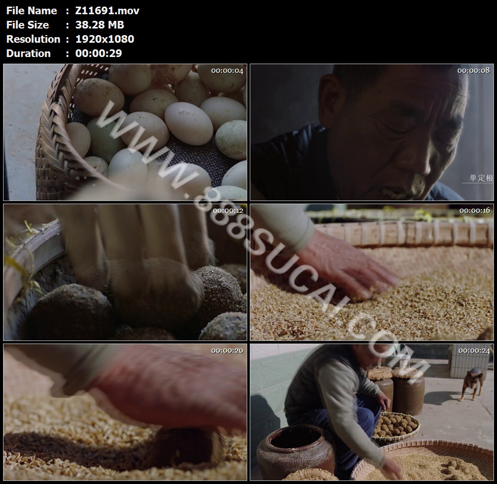 老人土法腌制鸭蛋皮蛋松花蛋高清实拍视频素材