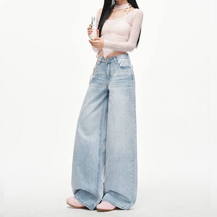 2026 新款女春夏阔腿裤修身时尚小个子专属百搭高腰休闲牛仔裤