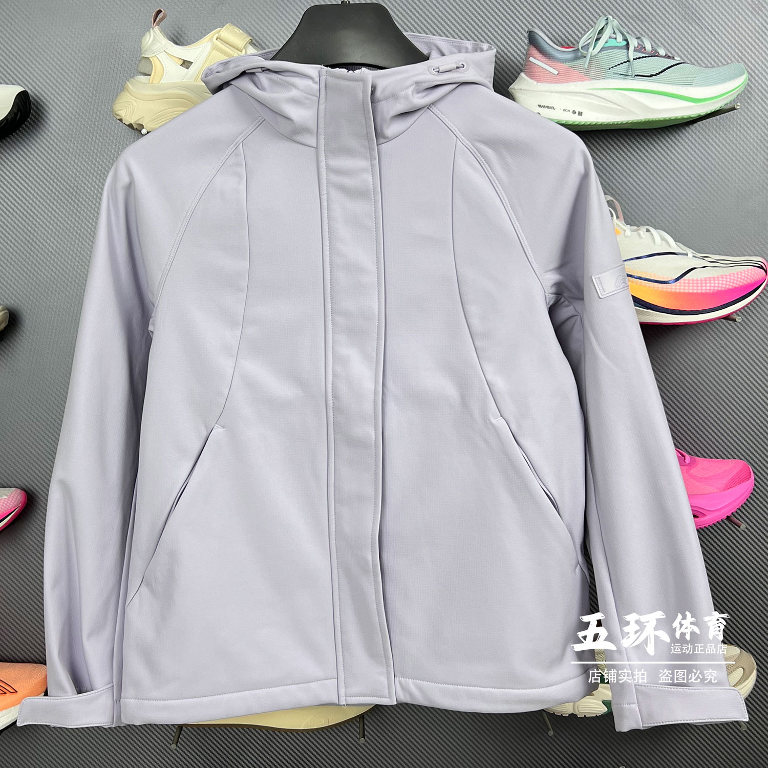 加绒保暖防泼水风衣李宁