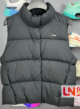 李宁羽绒马甲 2025冬季新品健身系列女子宽松保暖立领马甲AMRV124