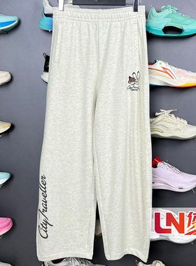 李宁卫裤 2025冬季新品女子平口宽松香蕉裤时尚运动长裤AKLV846