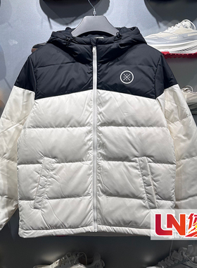 李宁羽绒服2025冬季新品韦德系列男子防泼水鹅绒短羽绒服AYMV065