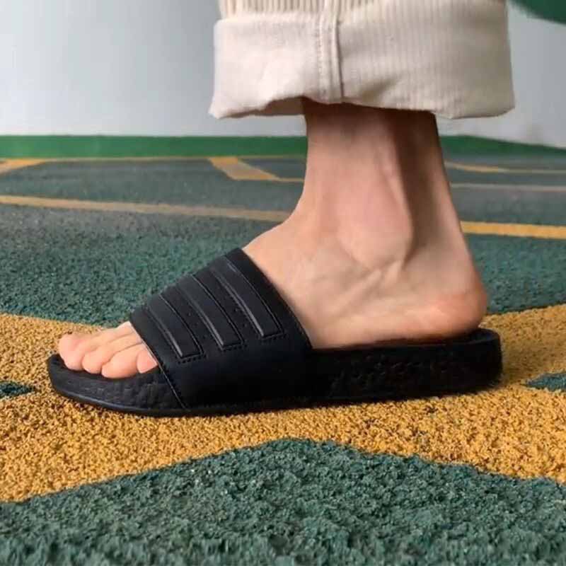 Adidas 夏男女Boost爆米花防滑运动休闲沙滩凉拖鞋EH2256 GY5351