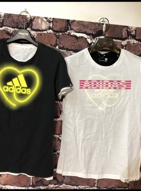 昊动  Adidas/阿迪达斯 女子爱心休闲短袖T恤 2件套 AI6166