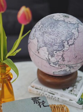 25CM宏微地球书房客厅家居手工摆件中英文开业乔迁生日节日礼物