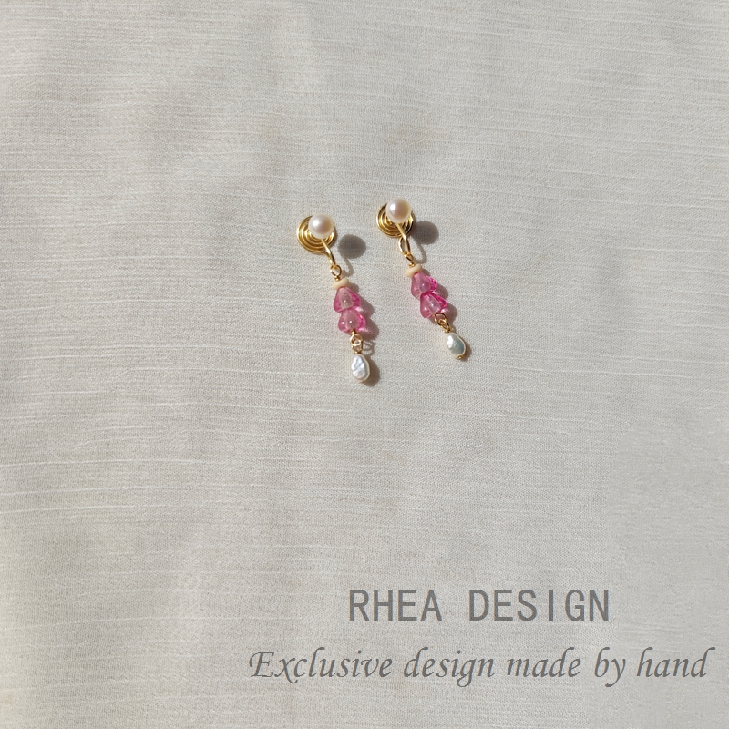 天然淡水珍珠小耳环18k包金巴洛克异形耳钉法式复古防过敏耳夹女