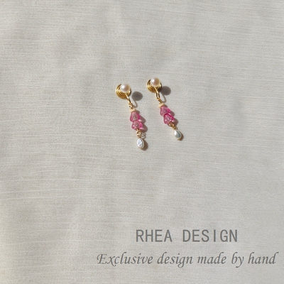 天然淡水珍珠小耳环18k包金巴洛克异形耳钉法式复古防过敏耳夹女