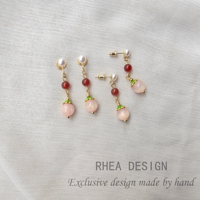 独特设计复古琉璃天然玛瑙蚊香盘耳夹无耳洞气质文艺范高级感耳钉