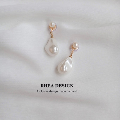 Rhea设计气质珍珠无痛耳夹