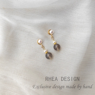 简约耳饰耳钉耳夹耳坠 古典复古气质玛瑙天然珍珠耳环女新中式