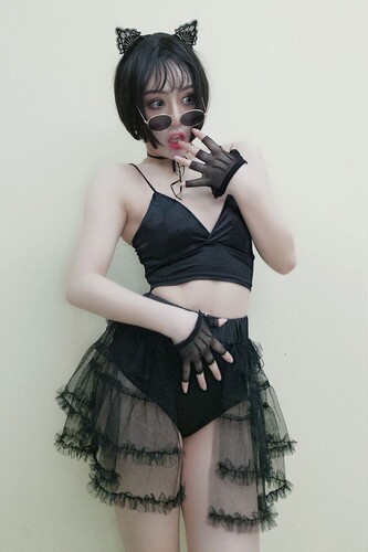 舞台外穿打底美背性感酒吧蓬蓬裙