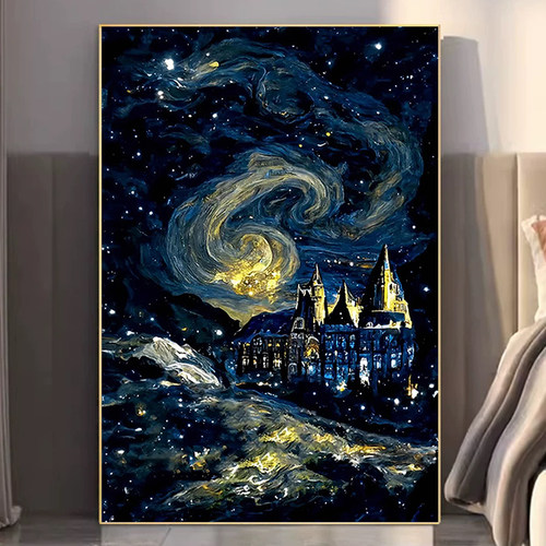 高级感轻奢星空风景5d钻石画竖版