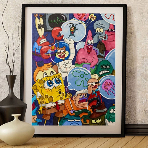 Мультфильм аниме бриллиантовая живопись полная бриллиант Новый 2023 Губка Боб 5D Плач буровой бухгалтер