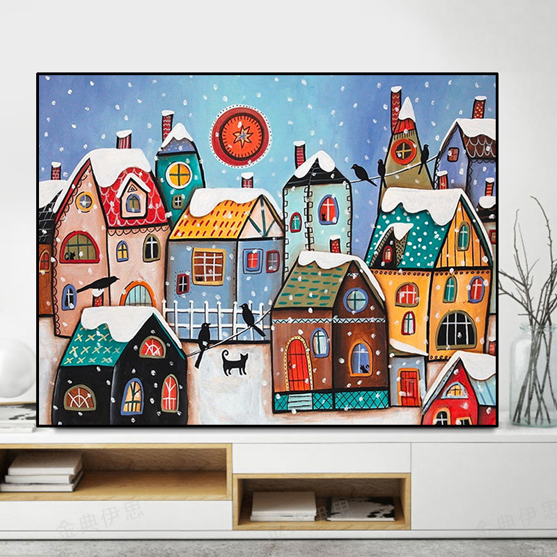 钻石画2025新款卡通风景儿童手工5d小幅点贴钻十字绣客厅卧室满钻,居家布艺,钻石绣,淘宝优惠券,粉丝福利购,淘宝优惠卷