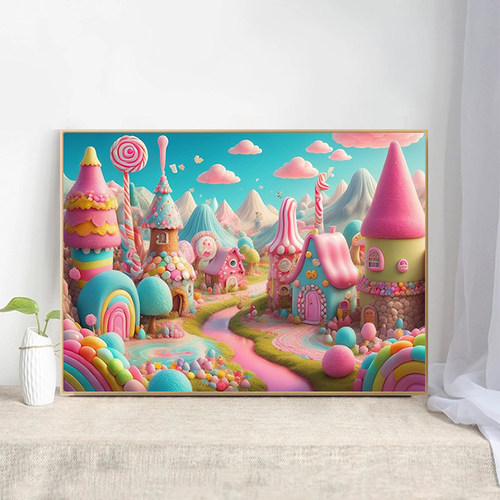 ins风少女心棉花糖果屋diy钻石画