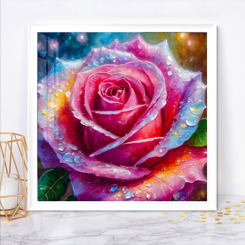 高颜值玫瑰花卉5d钻石画现代简约