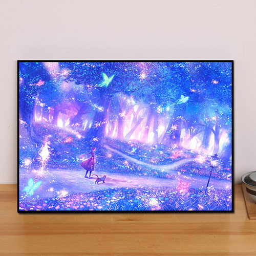 卡通风景钻石画梦幻少女星空满钻