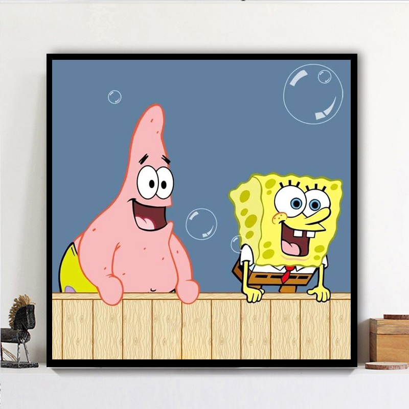 卡通动漫海绵宝宝派大星5d钻石画