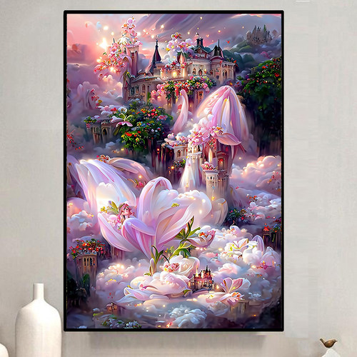 唯美梦幻城堡卧室玄关钻石画满钻