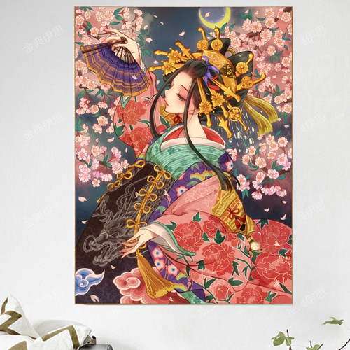 古风人物钻石画美女花魁满钻全贴