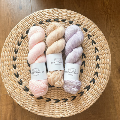 tricotaddict手染线100g400m四股拧4plyfingering粗细100%羊毛