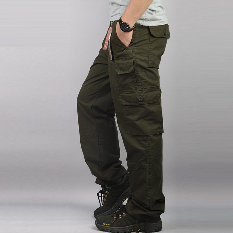 春夏休闲裤棉质宽松直筒工装裤男长裤加大码男装夏季薄款战术裤子