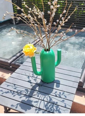 宜家艾布斯克 花瓶/洒水壶，亮绿色浇水壶家居装饰两用摆件插花