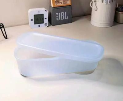 吕克塔附盖储物盒透明蓝灰色