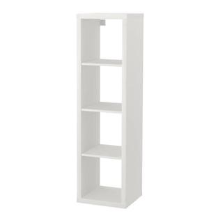 宜家卡莱克 搁架单元，黑褐色，42x147 厘米书架书柜4格白色