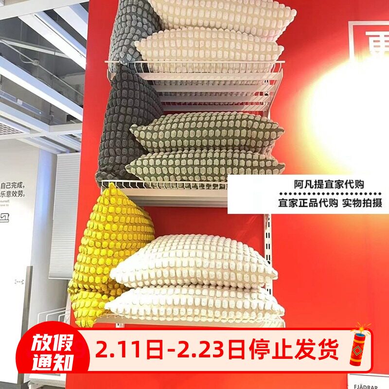 上海宜家斯瓦伯佩靠垫套不含垫芯50x50沙发抱枕套国内代购